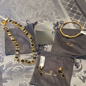 Julie Vos NWT 3 Piece Gold and Black Jewelry Set
